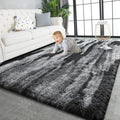 TWINNIS Super Soft Shaggy Rugs Fluffy Carpets, 4x5.9 Feet, Indoor Modern Plush Area Rugs for Living Room Bedroom Kids Room Nursery Home Decor, Upgrade Anti-Skid Rectangular Fuzzy Rug, Charcoal Grey