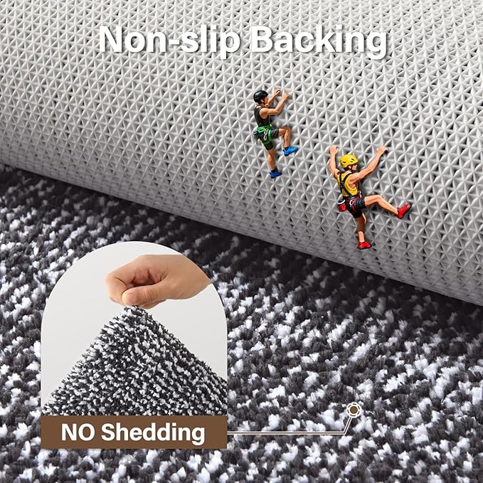 Bathroom Rugs 30x20 Non Slip Washable, Dark Grey Bath Mat for Bathroom Floor Tub, Soft Absorbent Quick Dry Mats for Shower, Bathtub,Home Decor