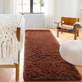 ONASAR Brown Runner Rugs for Bedroom Living Room, Fluffy 2x6 Bedside Hallway Area Rug, Ultra Soft Plush Furry Faux Fur Non Slip Floor Carpet for Nursery Kids Dorm Closet Home Decor