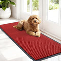 OLANLY Front Door Mat Indoor Outdoor Entrance, Waterproof Heavy Duty Doormat, Fade Resistant, Low Profile, Easy Clean Patio Porch Welcome Floor Mats for Entry, 47x17, Red