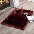 MIULEE Fluffy Rug Soft Shaggy Faux Fur Area Rug Luxury Plush Rectangle Carpet for Bedroom Living Room Sofa Chair 2 x 3 Feet,Wine Red