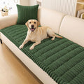 Smiry Couch Cover for Dogs Washable, Non Slip Fuzzy Pet Couch Covers for 3 Cushion Sofa Pet Friendly, Thick Soft Sofa Slipcovers Cushion Protector (Dark Green, 27.6" x 47")