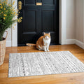 2x4 Washable Entryway Runner Rug: Moroccan Small Area Rug Soft Non Slip Door Mat for Hallway Low Pile Thin Stain Resistant Floor Carpet for Kitchen Bedroom Bathroom Bedside Indoor(2x4,Grey)