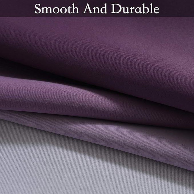 SimpleHome Ombre Room Darkening Curtains for Bedroom, Gradient Purple to Grey White Light Blocking Thermal Insulated Grommet Window Curtains/Drapes for Living Room,2 Panels, 52x84 inches Length