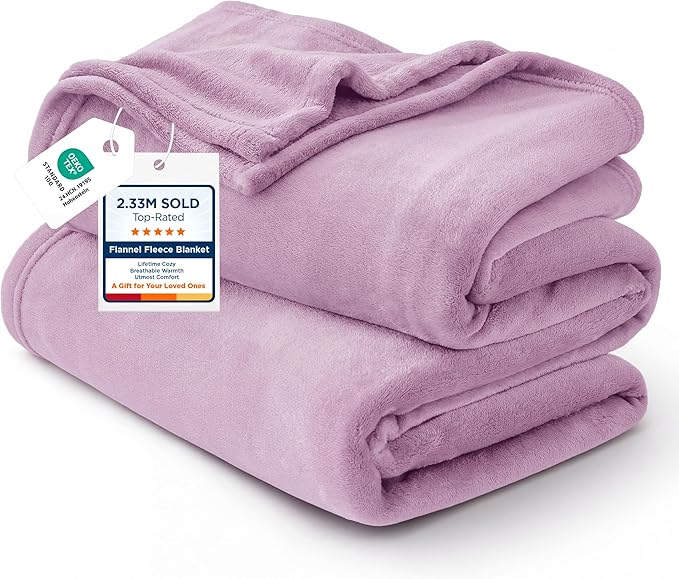 Bedsure GentleSoft Fleece Blankets King Size Lilac Lavender - Bed Blanket Soft Lightweight Plush Cozy Fuzzy Luxury Microfiber, 108x90 inches