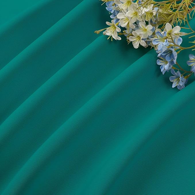 CUCRAF Turquoise Blackout Curtains 84 inch Length 2 Panels Set, Rod Pocket Room Darkening Drapes for Bedroom Living Room, Insulated Thermal Light Blocking Window Curtain (W52 x L84 Inch)