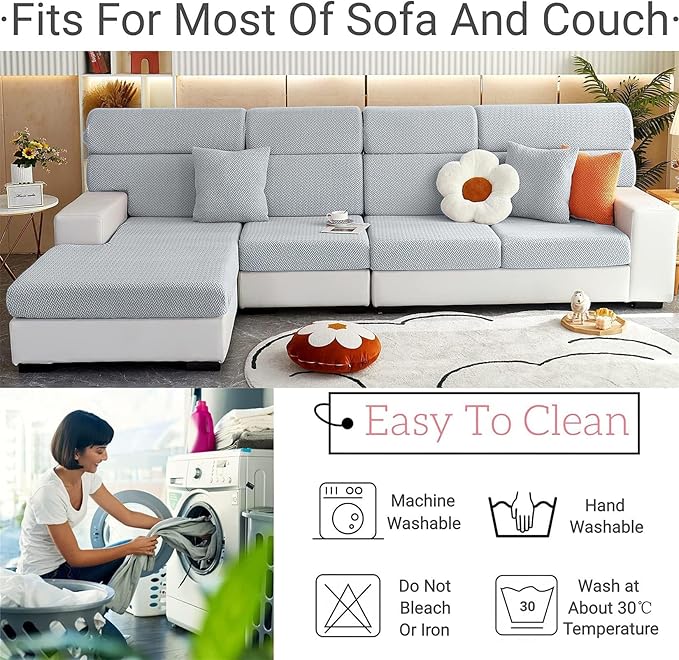 Soothing Home Sofa Covers, Sofa Hero Covers, Wear-Resistant Universal Couch Covers Washable Stretch Sectional Couch Cushion Covers (Orange,Pillow Cover)