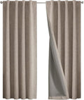 Joydeco Blackout Curtains for Bedroom - 100% Light Blocking 2 Panels Set Linen Drapes 42" W x 96" L, Thermal Insulated Room Darkening Curtains, Linen Textured for Living Room, Rod Pocket & Back Tabs