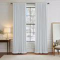 PONY DANCE 60% Light Blocking Curtains 96 inch Long, Room Darkening Curtains for Bedroom, Thermal Insulated Drapes for Living Room Window with Back Tab, 52 x 96 Inch,2 Panels Set, Greyish White