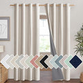 NICETOWN Brich Vintage Open Linen Weave Flax Thermal Curtains, 100% Blackout Curtains 90" Long for Dining Room, Soundproof Window Treatment Drapes for Home Cinema, 52" Wide Per Panel, Set of 2