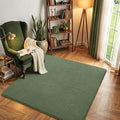 Amearea 4x4 Square Area Rugs for Bedroom Living Room, Sage Green Thickened Memory Foam Rug, Fluffy Indoor Washable Rug Non Slip Minimalist Carpet for Entryway Kids Boys Girls Dorm Nursery Room Decor