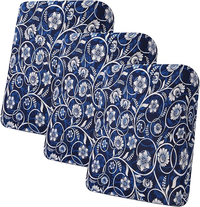hyha Printed Couch Cushion Covers, Floral Sofa Covers Washable for 3 Cushion Couch, Stretch Pattern Outdoor Cushion Covers for Patio Furniture with Elastic Bottom(3 Packs, Baroque)