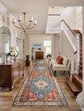 SERISSA Runner Rug for Hallways, 3x8 Washable Non Slip Kitchen Runner Rug, Long Boho Rug Vintage Tribal Hallway Stair Ultra Soft Print Floor Carpet for Bedroom Bathroom Laundry Room