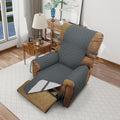 Recliner Chair Covers Reversible Sofa Cover Couch Cover for Pets Lazy Boy Furniture Protector(28''Recliner,Dark Blue/Light Grey)
