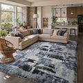 9x12 Ft Extra Large Shag Rugs for Living Room, Ultra Soft Fluffy Furry Area Rugs for Bedroom Indoor Floor, Aesthetic Carpet for Kids Home Decor (Blue)