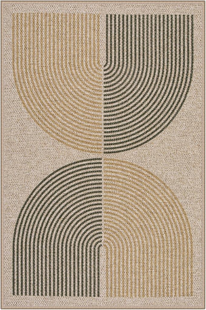 Lahome Enfys Rainbow Front Door Mat, 32"x48" Washable Non Slip Entry Way Rugs Indoor, Farmhouse Neutral Non Slip Non Shedding Lightweight Floor Carpet for Kitchen Bedroom Porch