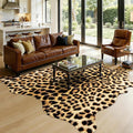 AROGAN 5.2 x 6.2 Ft Faux Leopard Rug, Premium Animal Skin Cheetah Hide Rug, Sturdy Cheetah Print Rugs for Wall Decor, Western Floor Carpet Decor for Bedroom Living Room, Black and Gold