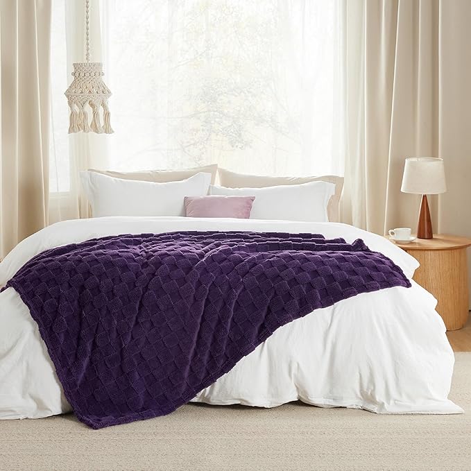 Bedsure GentleSoft Purple Throw Blanket for Couch - Super Soft Cozy Blankets Gifts for Kids Girls, Cute Small Fleece Mother's Day Throws for Bedroom Home Decor, 50x70 Inches