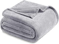 Exclusivo Mezcla Fleece Blanket King Size for Bed, Super Soft and Warm, All Season, Cozy, Plush, Lightweight, 90x104 Inches, Light Grey