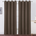 LEMOMO Chocolate Brown Thermal Blackout Curtains/52 x 95 Inch/Set of 2 Panels Room Darkening Curtains for Bedroom