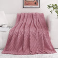 Dusty Pink Throw Blanket 50"×60" inches Gifts for Mom Fuzzy 3D Jacquard Decorative Flannel Fleece Super Soft Plush Cozy Blanket for Couch Sofa Chair Lightweight