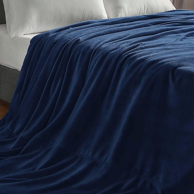 BEDELITE Big Fleece Blanket - 120" x 120" (10' x 10'), Super Soft Fluffy Fuzzy Oversized King Blanket for Bed, Couch, Sofa, Camping, Fits Whole Family, Navy Blue
