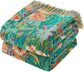 MSGKV Boho Throw Blanket 50"x60" Floral Blankets for Couch 100% Cotton Chair Sofa Throws Lightweight Farmhouse Muslin Spring Breathable Bed Blankets Home Decor All Seasons