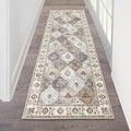 HEBE Hallway Runner Rug 2'x6' Washable Vintage Distressed Area Rugs Non Slip Laundry Rug Runner Boho Floor Carpet Runners for Hallways Entryway Laundry Room Kitchen Bathroom