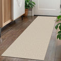 KOZYFLY Runners for Hallways 2x5 ft Washable Kitchen Runner Non Slip Rubber Backed Hall Runners Cotton Entryway Runner Rugs Floor Carpet for Indoor Backdoor Bedroom Kitchen, Ivory/Khaki