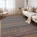Nakagishi 8X10 Area Rugs Living Room: Washable Large Vintage Rug Neutral Non-Slip Soft Stain Resistant Indoor Carpet for Bedroom Nursery Dining Room Office Playroom - Multi Color