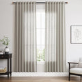 Silver Grey Linen Curtains 72 Inch Length for Living Room Back Tab Rod Pocket Light Filtering Semi Sheer Modern Farmhouse Coastal Decor Cotton Textured Gauze Curtain for Bedroom Office, 2 Panels