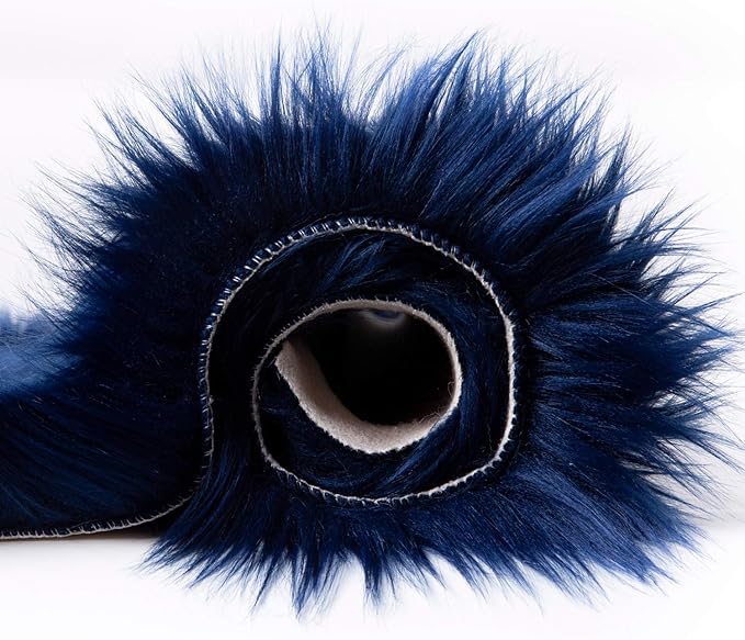 Ashler faux fur rug, Fluffy Shaggy Area Rug Ultra Soft 3 x 5 Feet Rectangle Fur Rug Navy Blue Fuzzy Rug Machine Washable Shag Rug, Nursery Decor Throw Rugs for Bedroom, kids room, Living Room