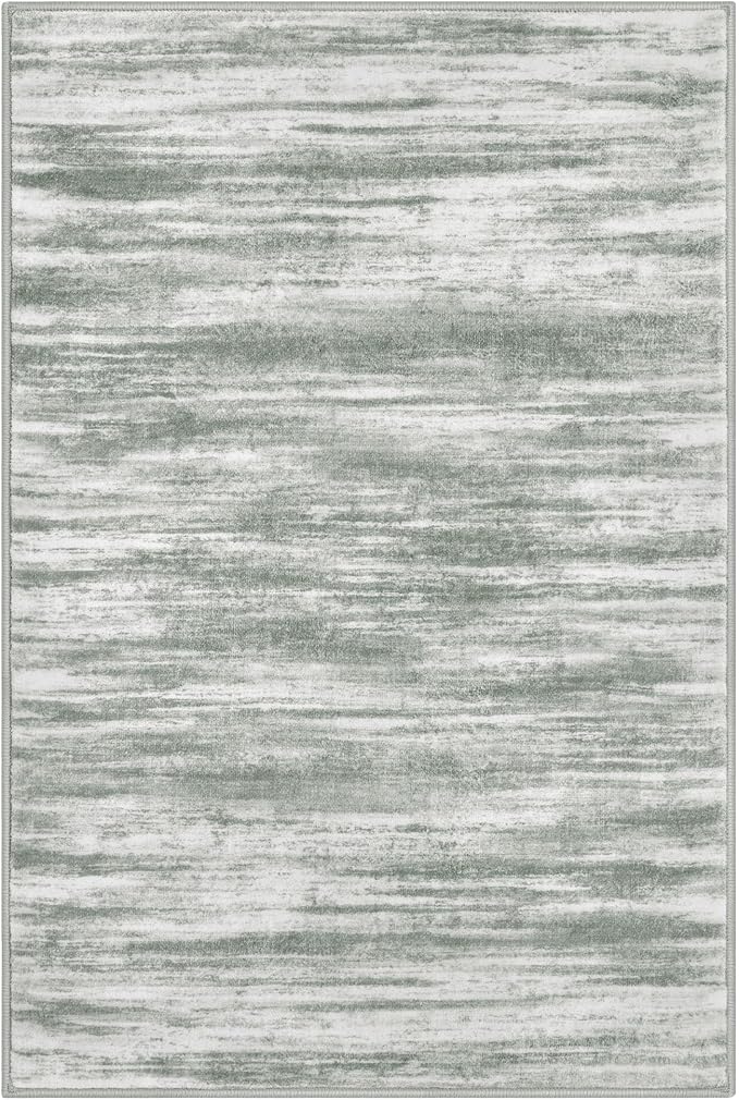 KOZYFLY Small Area Rug 2x3 Rug Entryway Rugs Modern Abstract Indoor Non-Slip Machine Washable Rug Grey Green, Dining Room Rug with Soft Low Pile for Living Room Bath Office Small Carpet Floor Mats