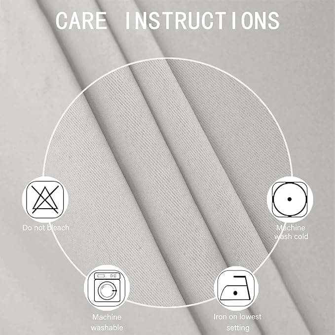 LEMOMO Blackout Curtains 52 x 95 inch/Light Grey Curtains Set of 2 Panels/Thermal Insulated Room Darkening Bedroom Curtains
