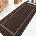 OLANLY Front Door Mat Indoor Outdoor Entrance, Waterproof All-Season, All-Weather Doormat, Sturdy Natural Rubber, Fade Resistant, Low Profile, Easy Clean Patio Porch Entryway Mat, 59x20, Dark Brown