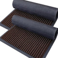 OLANLY Front Door Mat Indoor Outdoor Entrance, 2-Pack 71 x 47 Inch, Waterproof Heavy Duty Doormat, Fade Resistant, Low Profile, Easy Clean Patio Porch Welcome Floor Mats for Entry, Brown