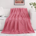 Rose Pink Throw Blanket 60"×80" inches Gifts for Mom Fuzzy 3D Jacquard Decorative Flannel Fleece Super Soft Plush Cozy Blanket for Couch Sofa Chair Lightweight