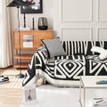 HANDONTIME Boho Sofa Covers for Dogs Black Couch Sofa Covers for 3 Cushion Couch Sofa Beige Chenille Sofa Slipcover Washable Sectional l Shaped Covers Pets Protector Furniture Covers, 91" X118"