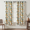 Topfinel Vintage Floral Curtains 72 Inches Long Boho French Country Grommet Botanical Hummingbird Woodland Patterned Lemon Drapes for Bedroom Dining Living Room