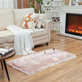 EasyJoy Ultra Soft Fluffy Shaggy Area Rug Faux Fur Rug Chair Cover Seat Pad Fuzzy Area Rug for Bedroom Floor Sofa Living Room (2 x 4 ft Rectangle, Pink)