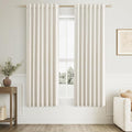 Guken Cream 100% Blackout Linen Curtains 40 Inch Wide by 63 Inch for Living Room Bedroom Back Tab/Rod Pocket Thermal Insulated Black Out Drapes Room Darkening Farmhouse Window Curtains,40x63
