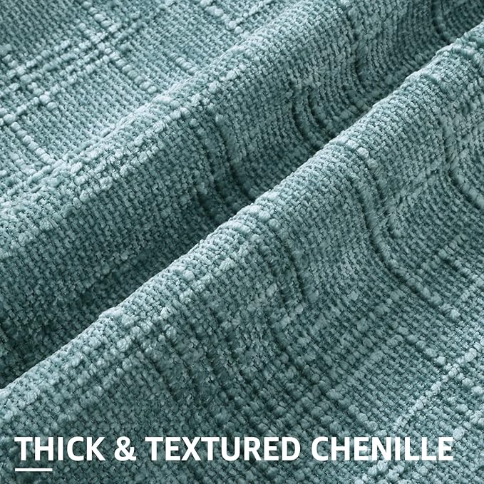 decorUhome Summer Teal Chenille Euro Sham Throw Pillow Covers 22x22 Set of 2 Textured Soft Cozy Slubby Couch Pillow Covers Modern Farmhouse Boho Decorative Pillow Cases for Bed Sofa Living Room