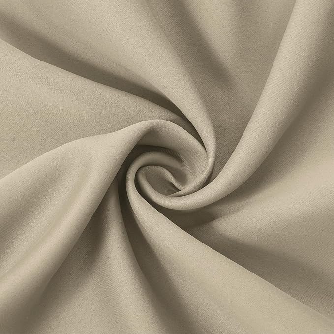 LEMOMO Beige Thermal Blackout Curtains/38 x 54 Inch/Set of 2 Panels Room Darkening Curtains for Bedroom