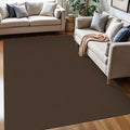 KOZYFLY Washable Area Rug 5x7 ft Rubber Backed Non Slip Rugs for Living Room Braided Cotton Bedroom Rug Woven Office Rugs Indoor Floor Carpets for Dining Bedroom Living Room, Reddish Brown/Coffee