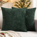MIULEE Pack of 2 Christmas Green Couch Throw Pillow Covers 20x20 Inch Modern Boho Accent Decorative Pillow Covers Soft Chenille Farmhouse Cushion Covers for Home Decor Bed Sofa Living Room