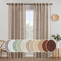 MIULEE Taupe Linen Curtains 84 Inch Length for Bedroom Living Room, Soft Thick Linen Textured Window Drapes Semi Sheer Light Filtering Back Tab Rod Pocket Burlap Look Farmhouse Country Decor, 2 Panels