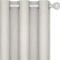 Deconovo Beige Curtains for Living Room, Room Darkening Soundproof Drapes with Wave Dots Silver Print, 38 x 72 Inch Long, Grommet Top, Set of 2 Window Panels for Living Room Bedroom Office Nursery