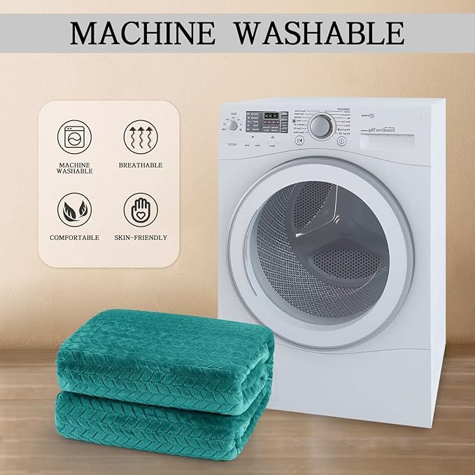inhand Fleece Throw Blanket, Super Soft Fuzzy Blanket for Couch Sofa Bed Office, Cozy Plush Fleece Blanket Throw Size, Washable Lightweight Flannel Blankets Throw for All Season(50”x60”,Teal)