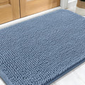 OLANLY Dog Door Mat for Muddy Paws 30x20, Absorbs Moisture and Dirt, Absorbent Non-Slip Washable Doormat, Quick Dry Chenille Mud Mat for Dogs, Entry Indoor Entryway Carpet for Inside Floor, Airy Blue