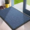 Mibao Front Door Mat, Heavy Duty Durable Welcome Mat for Outdoor Indoor, Dirt Trapper Waterproof Super Absorbent Door Mat for Entryway Outside Patio Porch, 29.5" x 17", Blue
